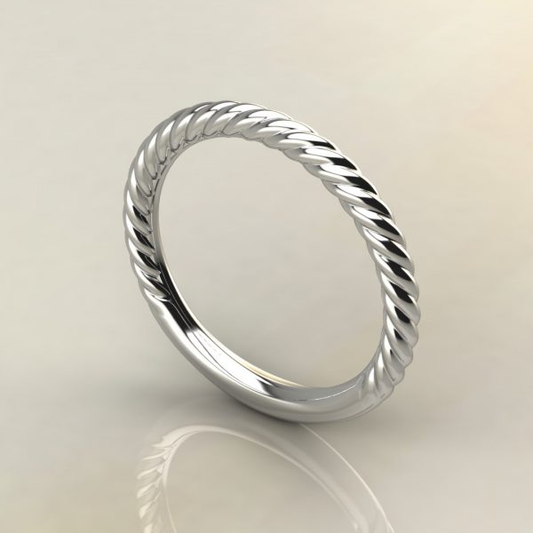B005 White Gold Twisted Wedding Band Ring