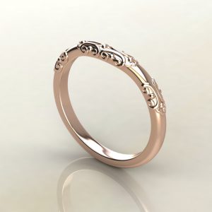 B019 Rose Gold Vintage Wedding Band Ring