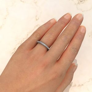 B022 White Gold 0.25Ct Wedding Band Ring (2)