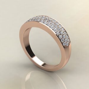 B027 Rose Gold 0.43Ct Wide Wedding Band Ring