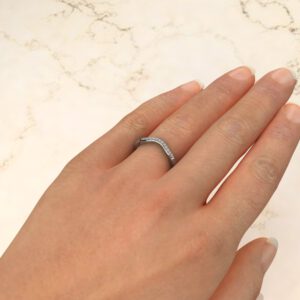 B029 White Gold 0.07Ct Wedding Band Ring (5)
