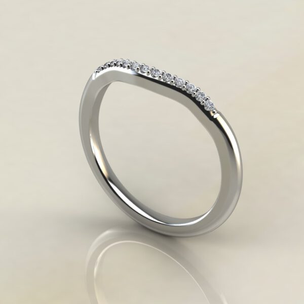 B029 White Gold 0.07Ct Wedding Band Ring
