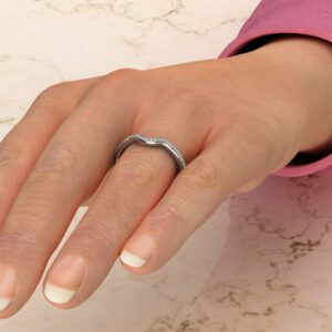 B036 White Gold 0.12Ct Wedding Band Ring (5)