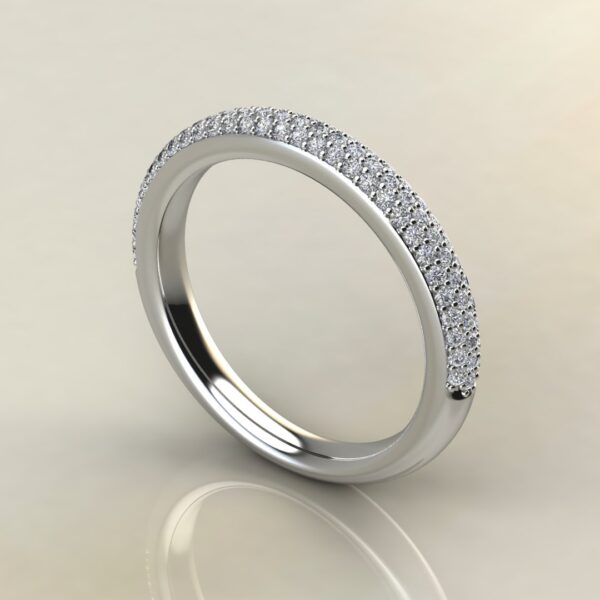 B040 White Gold 0.34Ct Micro Pave Wedding Band Ring