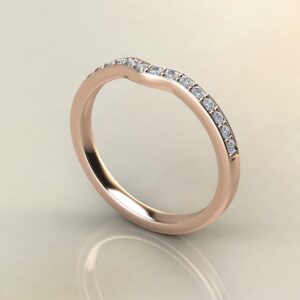 B043 Rose Gold 0.16Ct Wedding Band Ring