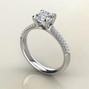 Small Cathedral Cushion Cut Moissanite Engagement Ring