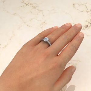 C020 White Gold Basel Cushion Cut Engagement Ring (2)