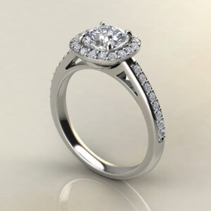 Modern Halo Cushion Cut Moissanite Engagement Ring