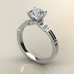 Two-Shank Wraps Style Cushion Cut Moissanite Engagement Ring