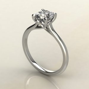 Moissanite Cushion Cut Solitaire Heart Prong Engagement Ring