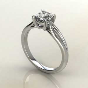 Double Split Shank Cushion Cut Moissanite Solitaire Engagement Ring