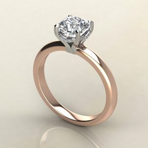 CS037 Rose Gold Hidden Halo Cushion Cut Solitaire Engagement Ring