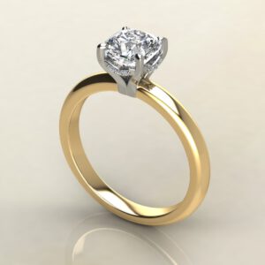 CS037 Yellow Gold Hidden Halo Cushion Cut Solitaire Engagement Ring
