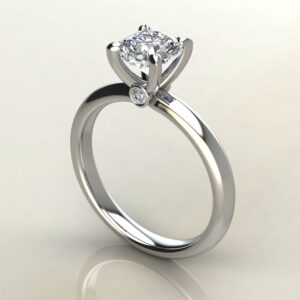 Peekaboo Solitaire Cushion Cut Moissanite Engagement Ring