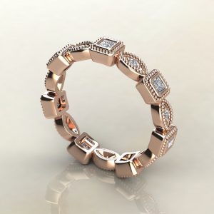 EP018 Rose Gold 0.42Ct Eternity Princess Cut Ring