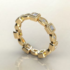 EP018 Yellow Gold 0.42Ct Eternity Princess Cut Ring