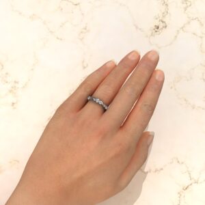 ER042 White Gold 0.26Ct Infinity Round Cut Eternity Band Ring (5)