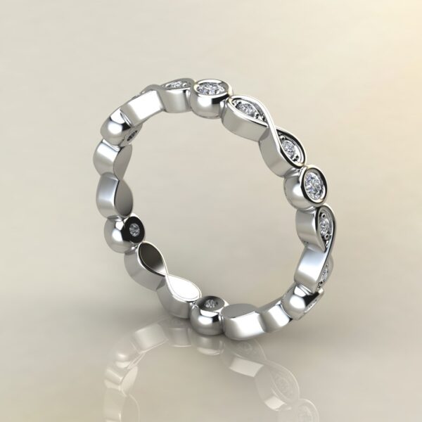 ER042 White Gold 0.26Ct Infinity Round Cut Eternity Band Ring