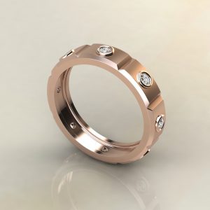 MR009 Rose Gold 0.28Ct Round Cut Men Wedding Band Ring