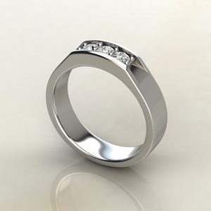 0.30Ct Moissanite Round Cut Men Wedding Band Ring