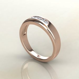 MR015 Rose Gold 0.17Ct Round Cut Men Wedding Band Ring