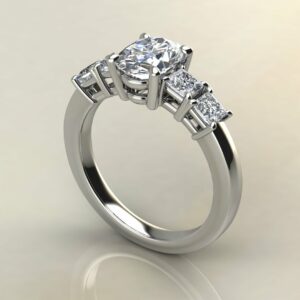 Moissanite Oval Cut 5 Stone Engagement Ring