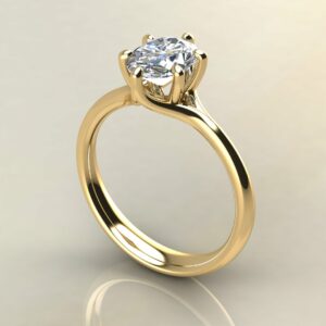 OV081 Yellow Gold Oval Cut 6 Prong Solitaire Engagement Ring
