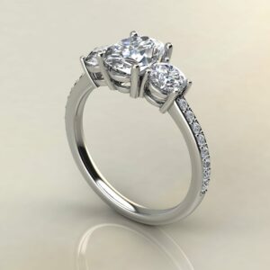 Moissanite 3 Stone Oval Cut Engagement Ring