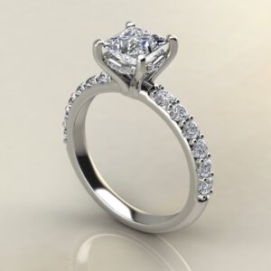 Hidden Halo Princess Cut Moissanite Engagement Ring