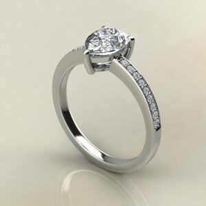 Moissanite Pear Cut Shared Prong Engagement Ring