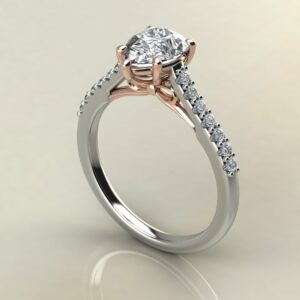 Moissanite Pear Cut Two-Tone Bow Engagement Ring