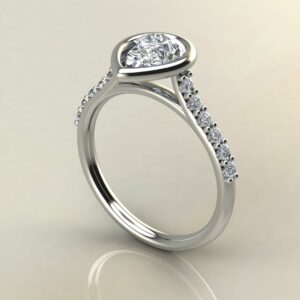 Moissanite Pear Cut Bezel Engagement Ring