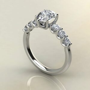 Moissanite Pear Cut U Shared Prong Engagement Ring