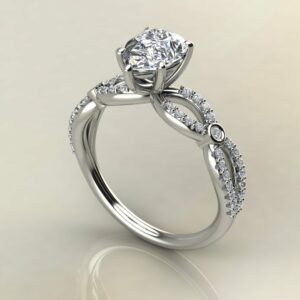 Moissanite Pear Cut Split Shank Bezel Engagement Ring