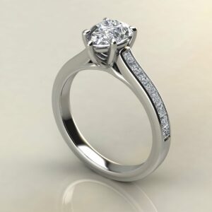 Moissanite Pear Cut Princess Channel Set Engagement Ring