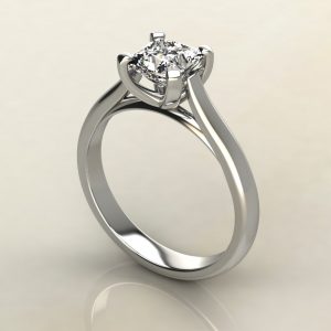Tall Cathedral Princess Cut Moissanite Solitaire Engagement Ring