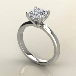 Hidden Halo Princess Cut Solitaire Moissanite Engagement Ring