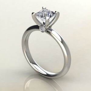 Peekaboo Solitaire Princess Cut Moissanite Engagement Ring