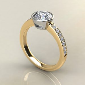 R020 Yellow Gold Basel Round Cut Engagement Ring