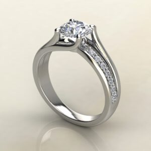 Split & Plain Shank Round Cut Moissanite Engagement Ring