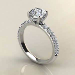Hidden Halo Round Cut Moissanite Engagement Ring
