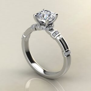 Two-Shank Wraps Style Round Cut Moissanite Engagement Ring