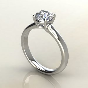 Small Cathedral Moissanite Round Cut Solitaire Engagement Ring