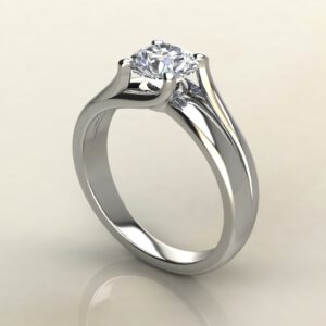 Split Shank Solitaire Round Cut Moissanite Engagement Ring