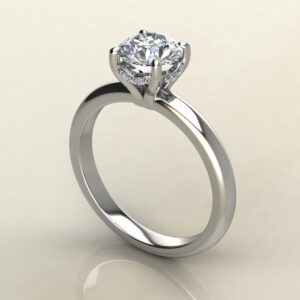 Hidden Halo Round Cut Solitaire Moissanite Engagement Ring