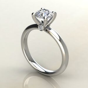 Peekaboo Solitaire Round Cut Moissanite Engagement Ring